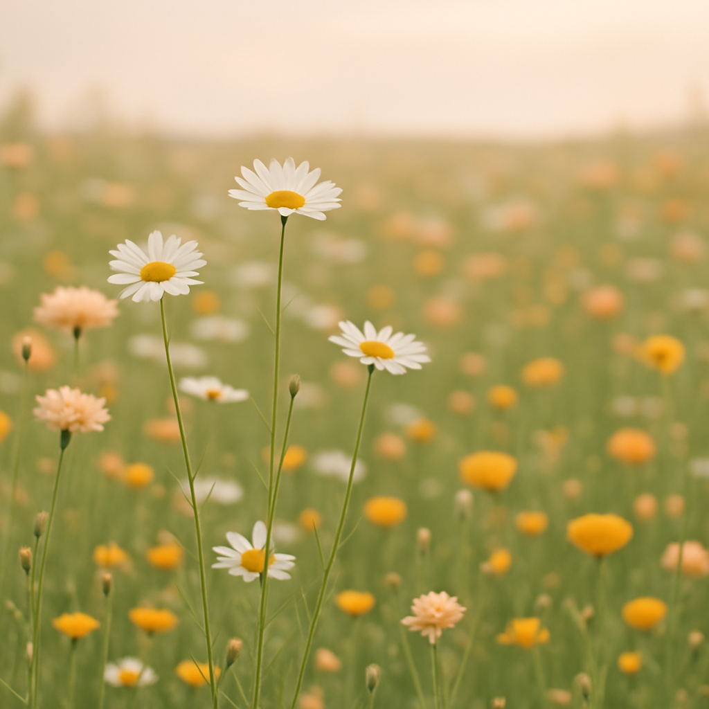 Morning Glow Over Wildflower Field